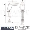 Bristan Sail Basin Mixer Tap Clicker Waste Dimensions